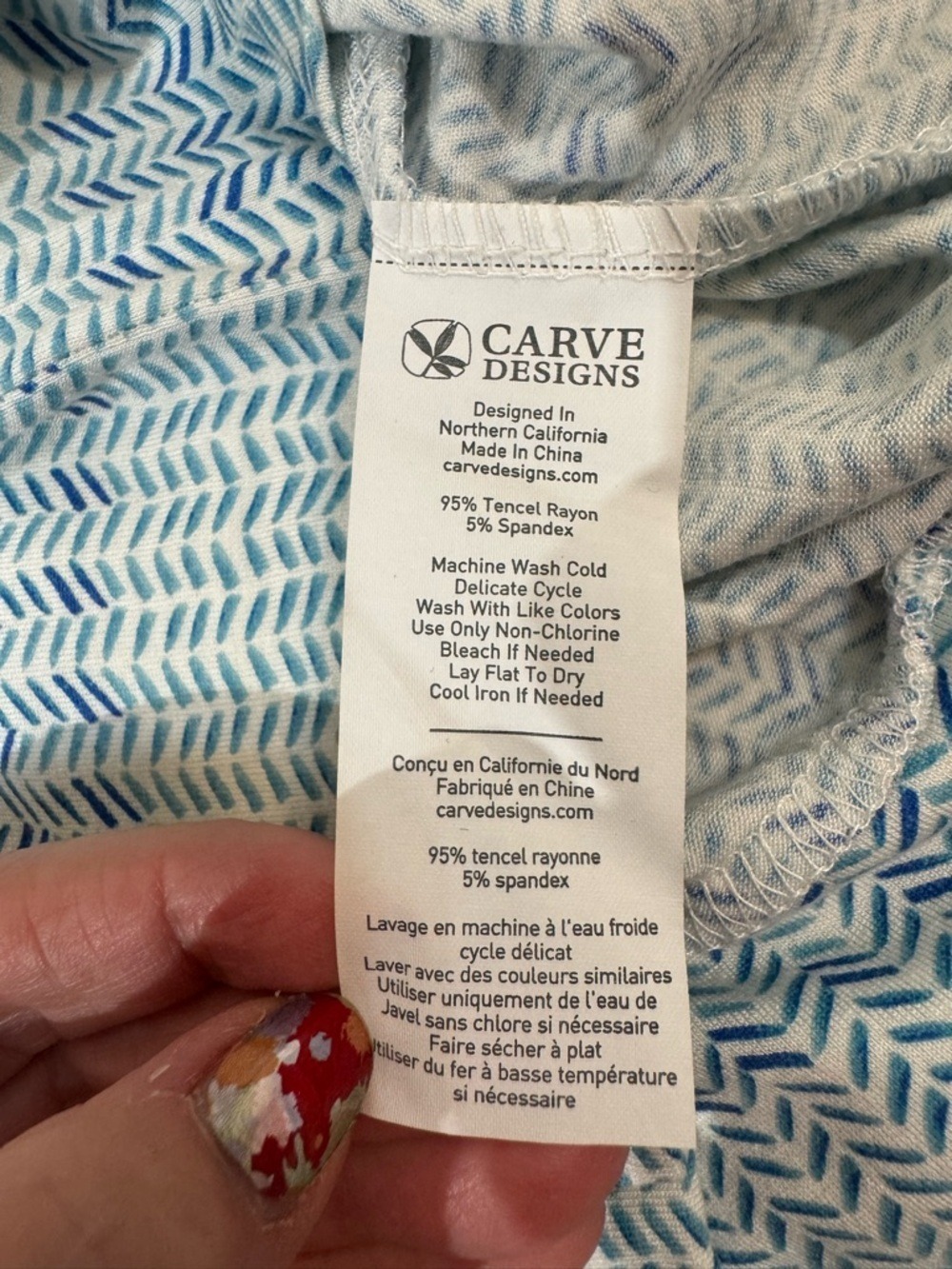 Carve Designs Luisa Blue Patterned Tank Top XS - Picture 7 of 7